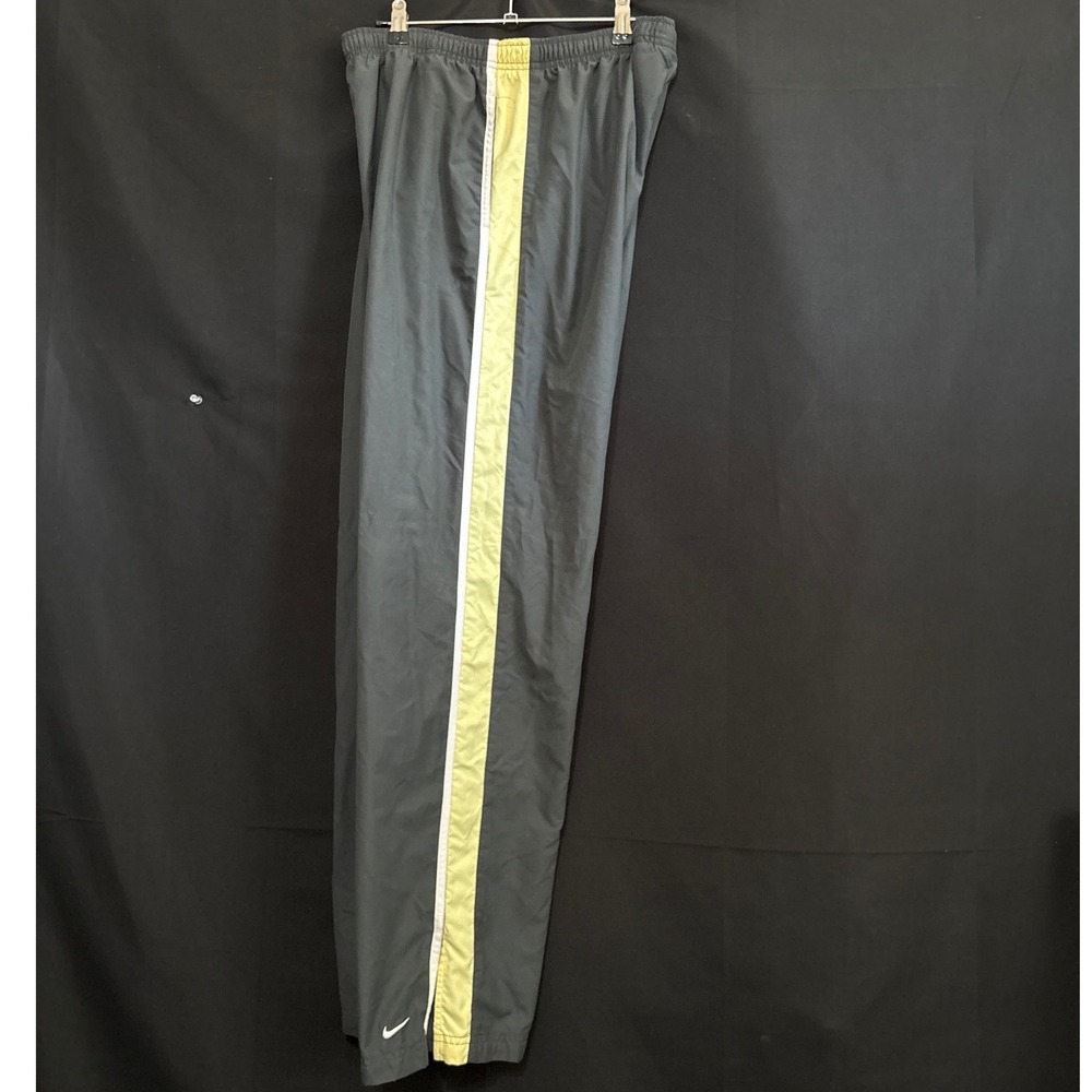 Y2K Nike Track Pants Large 12-14 Gray Athletic Gorpcore Side Stripe Pull-on 1983